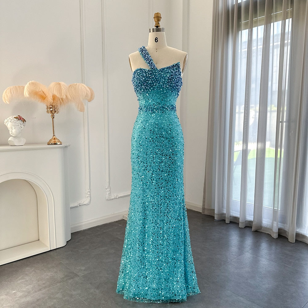 Zoe Turquoise Blue Mermaid Evening Dress