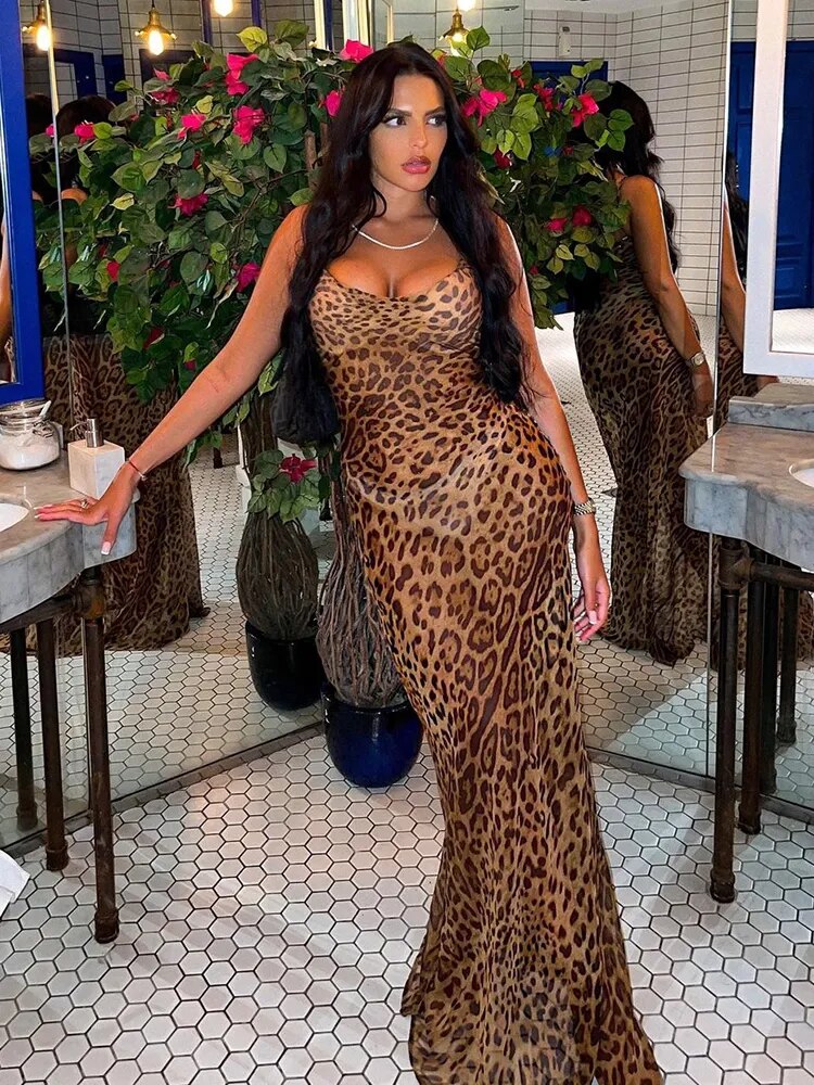 Julissa Leopard Long Dress