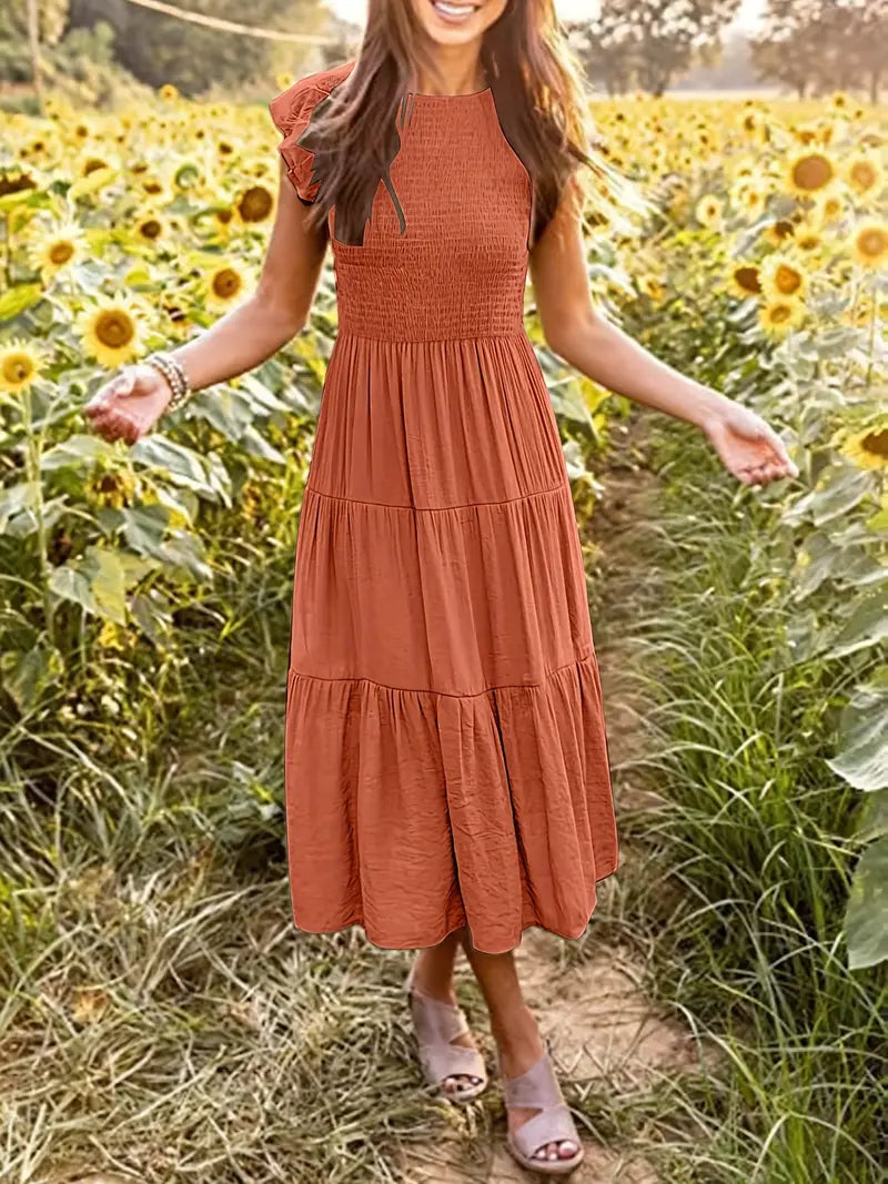 Ruffles Layered Summer Maxi Dress