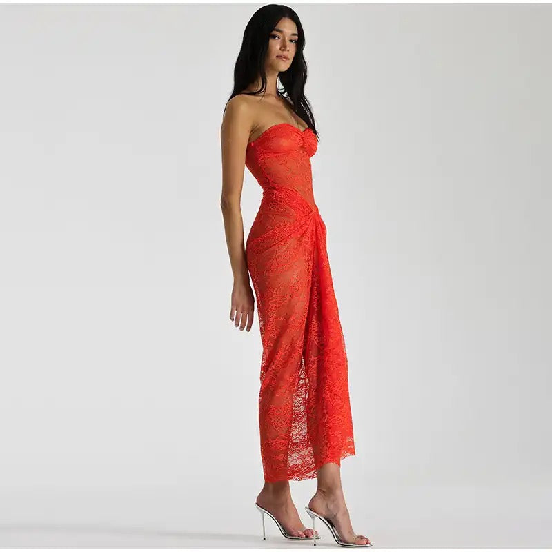 Paisley Strapless Backless Sexy Dress