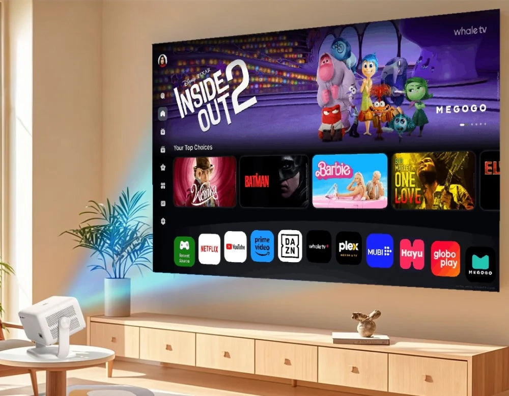 Whale OS Netflix and streaming apps on Vision Beam Pro 2 screen