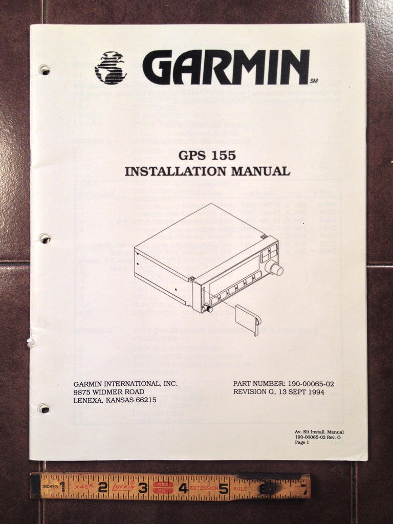 forlade Mentor diskret Garmin GPS 155 install manual. – G's Plane Stuff