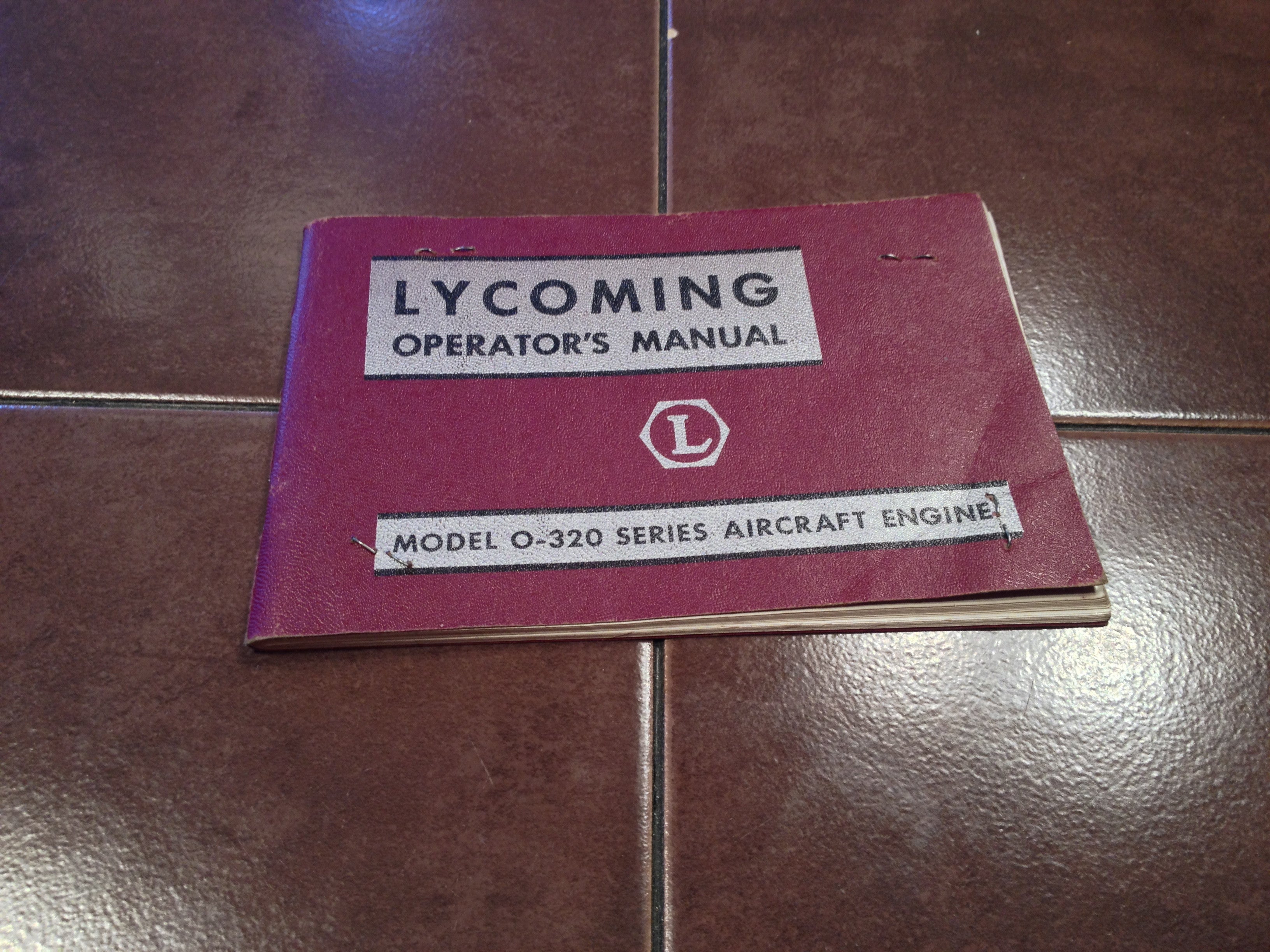 Lycoming O-320 Engine Operator's Manual.