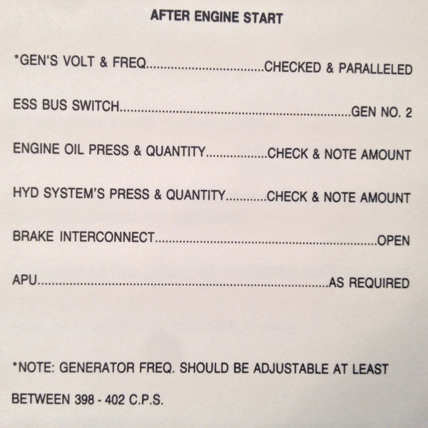 Boeing 727 Engine Run Up And Taxi Checklist Gs Plane Stuff