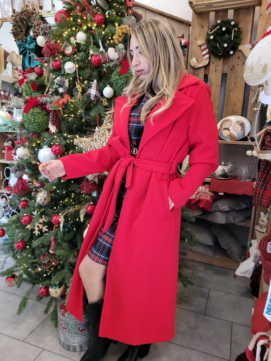 CAPPOTTO RIGATO ROSSO