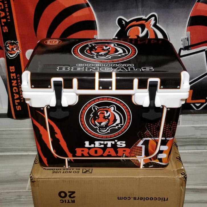 YETI 35 Tundra Vinyl Cooler Wrap Skin Design Bengals Let’s Roar Customizalbe by USATuff