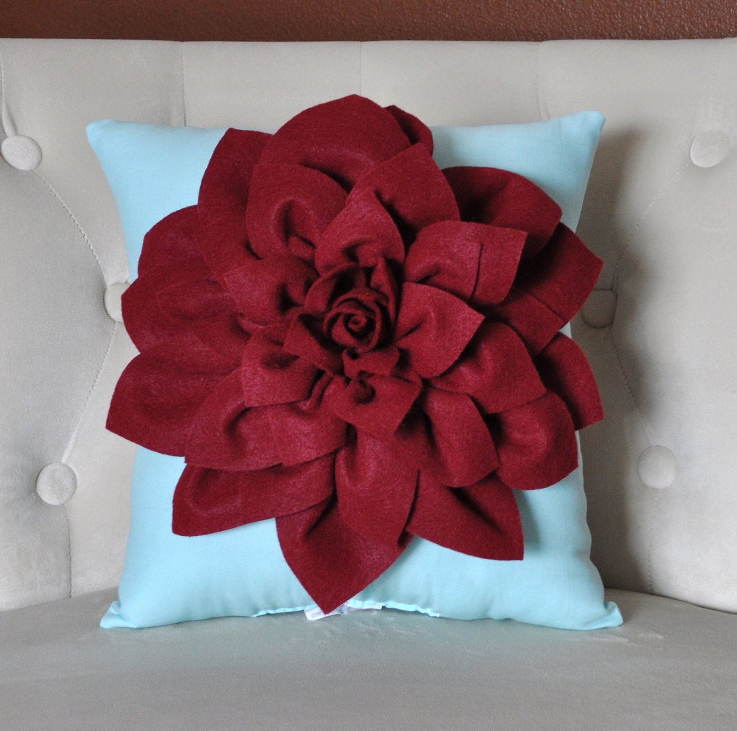 felt flower decorative pillow