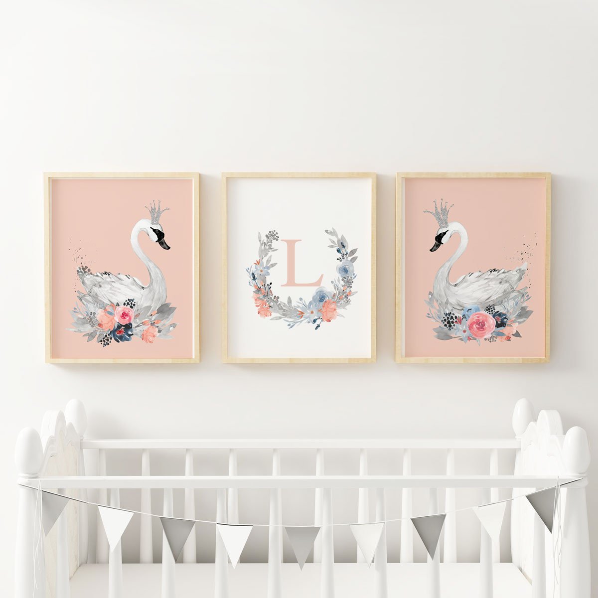 swan nursery wall art