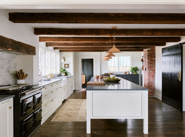wooden beams in kitchen