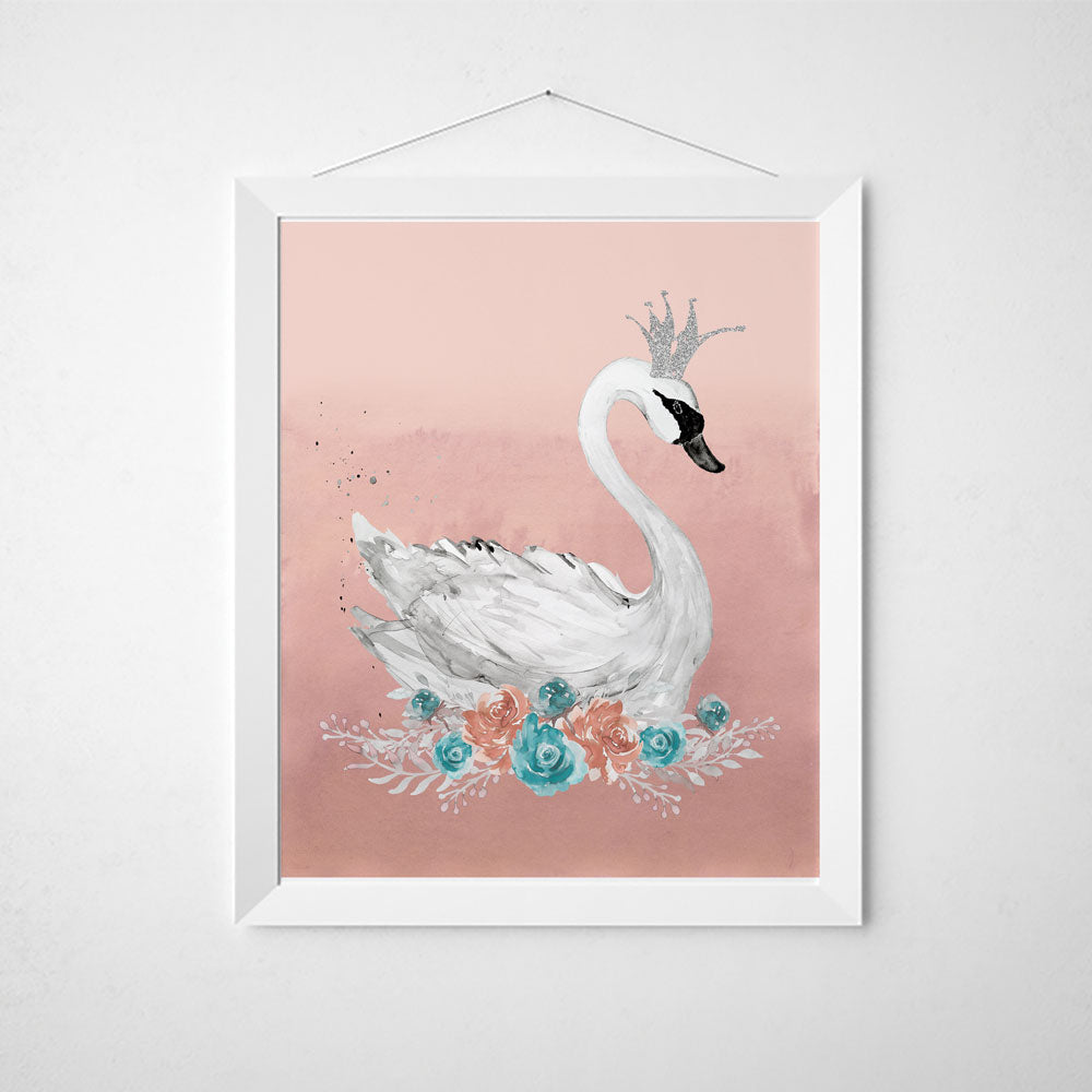 swan nursery wall art