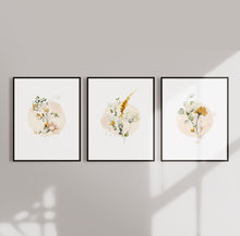 Load image into Gallery viewer, Watercolor Floral Set of Three Wall Art 
