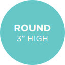 Round 3 inch high