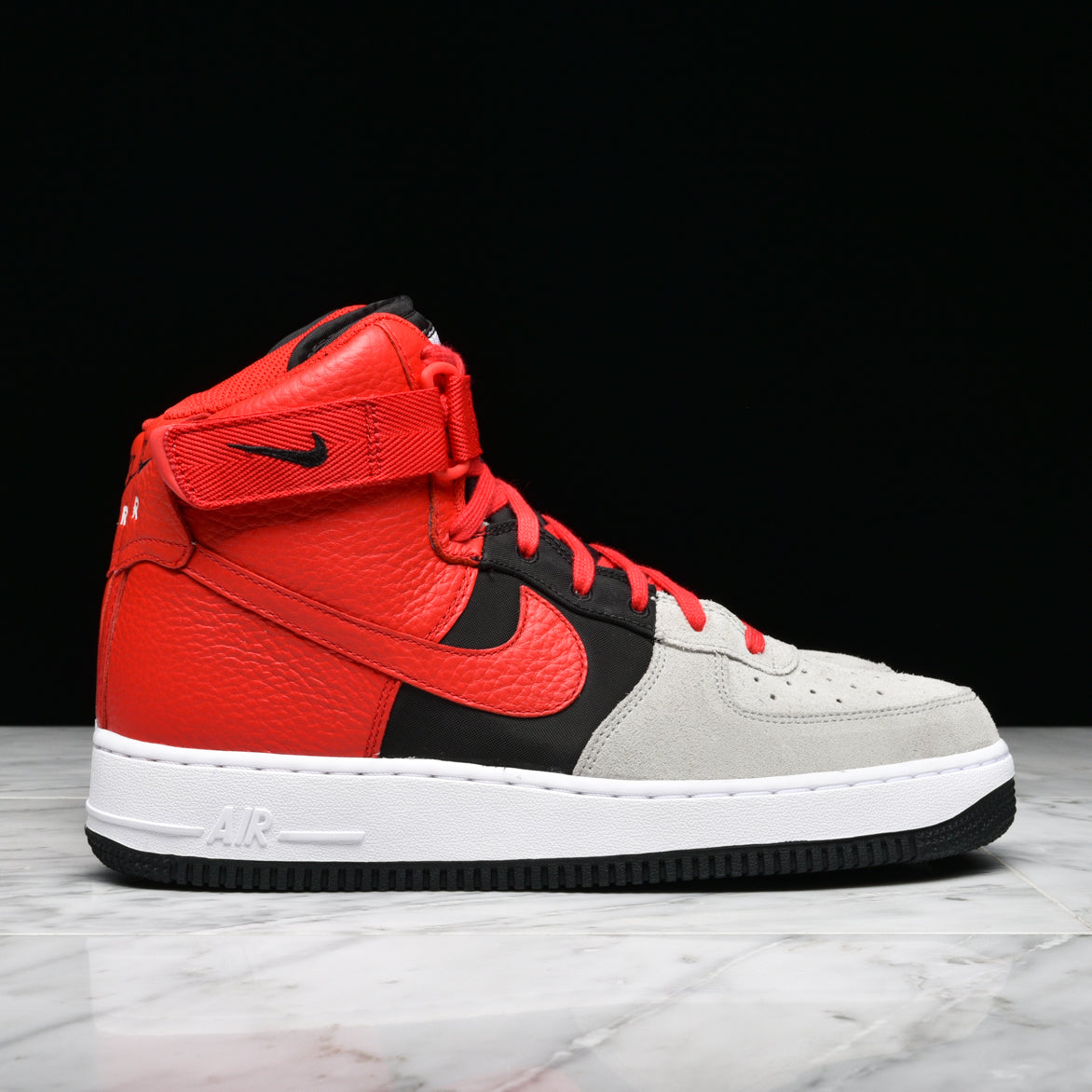 red and black nike air force 1 lv8 high 