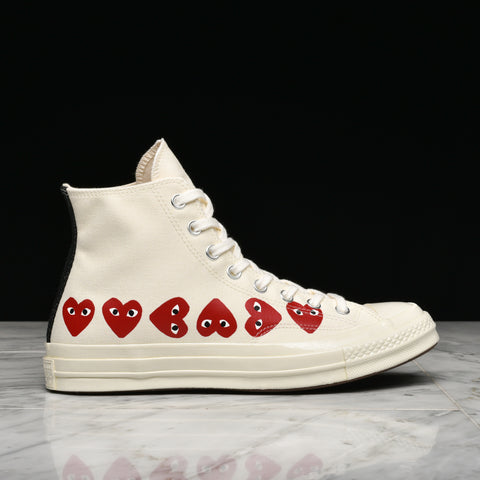 comme des garcons converse white on feet