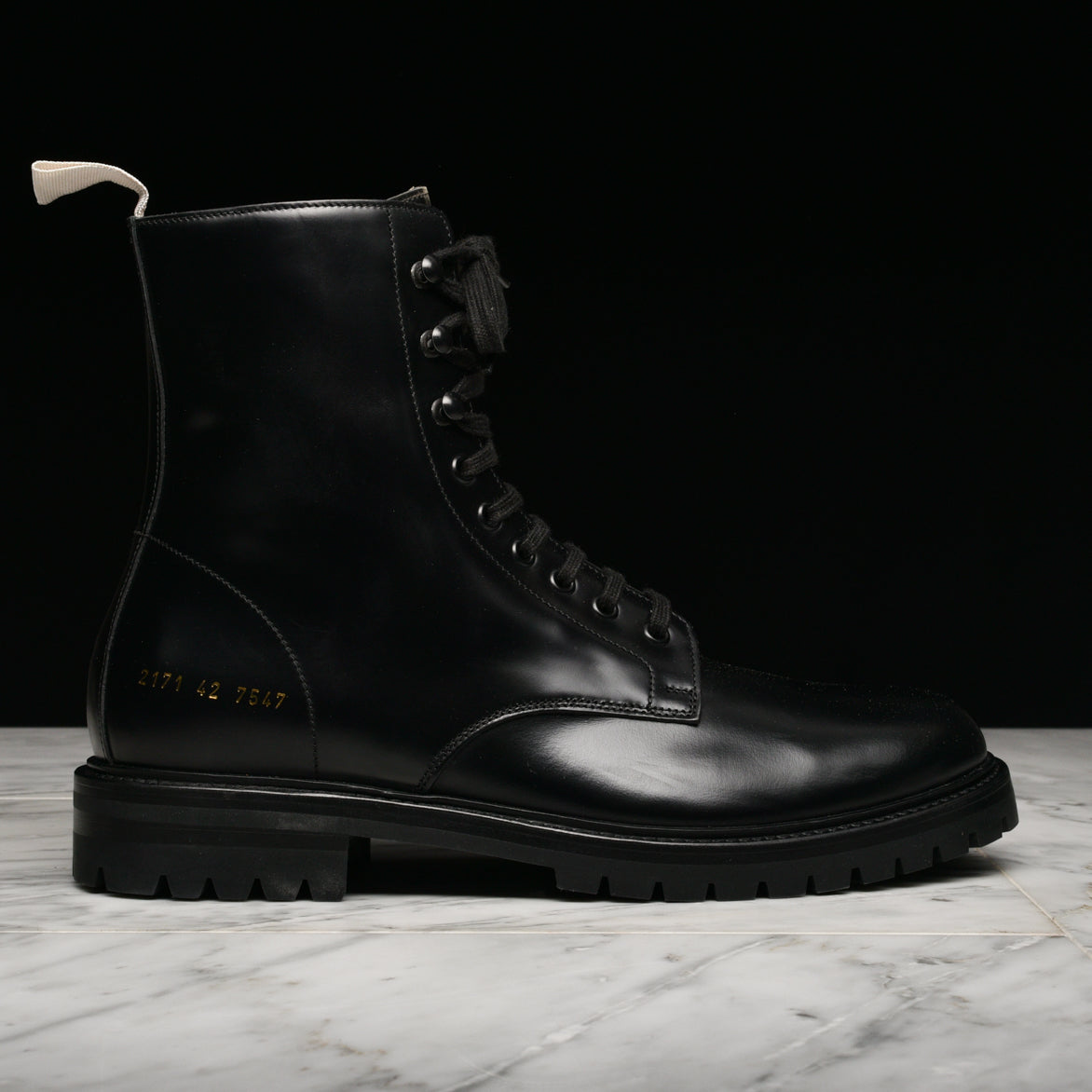 common projects black combat boots