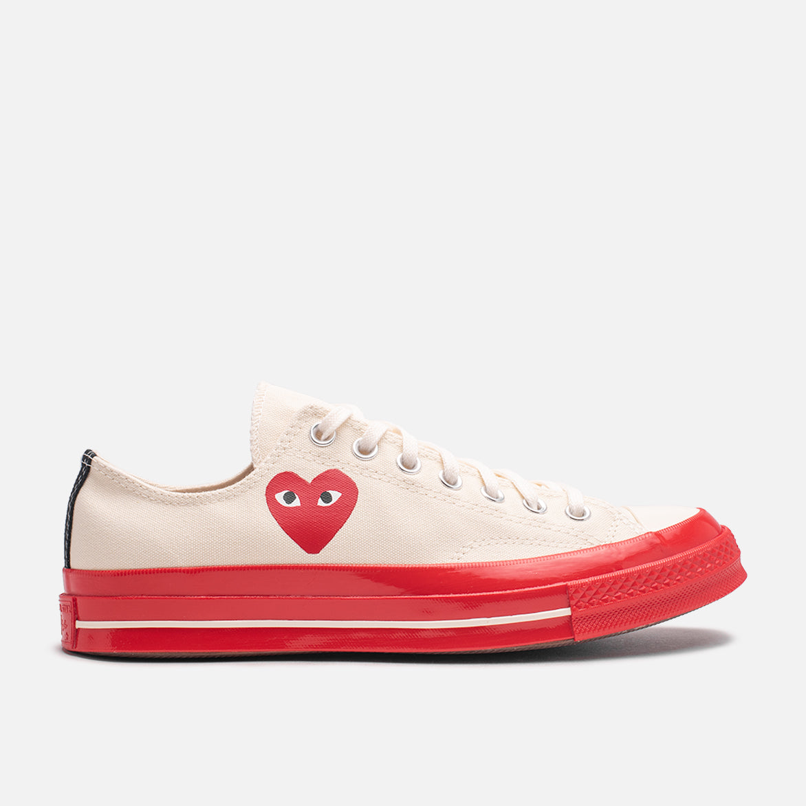 CDG PLAY CONVERSE CHUCK 70 OX PRISTINE / RED | lapstoneandhammer.com