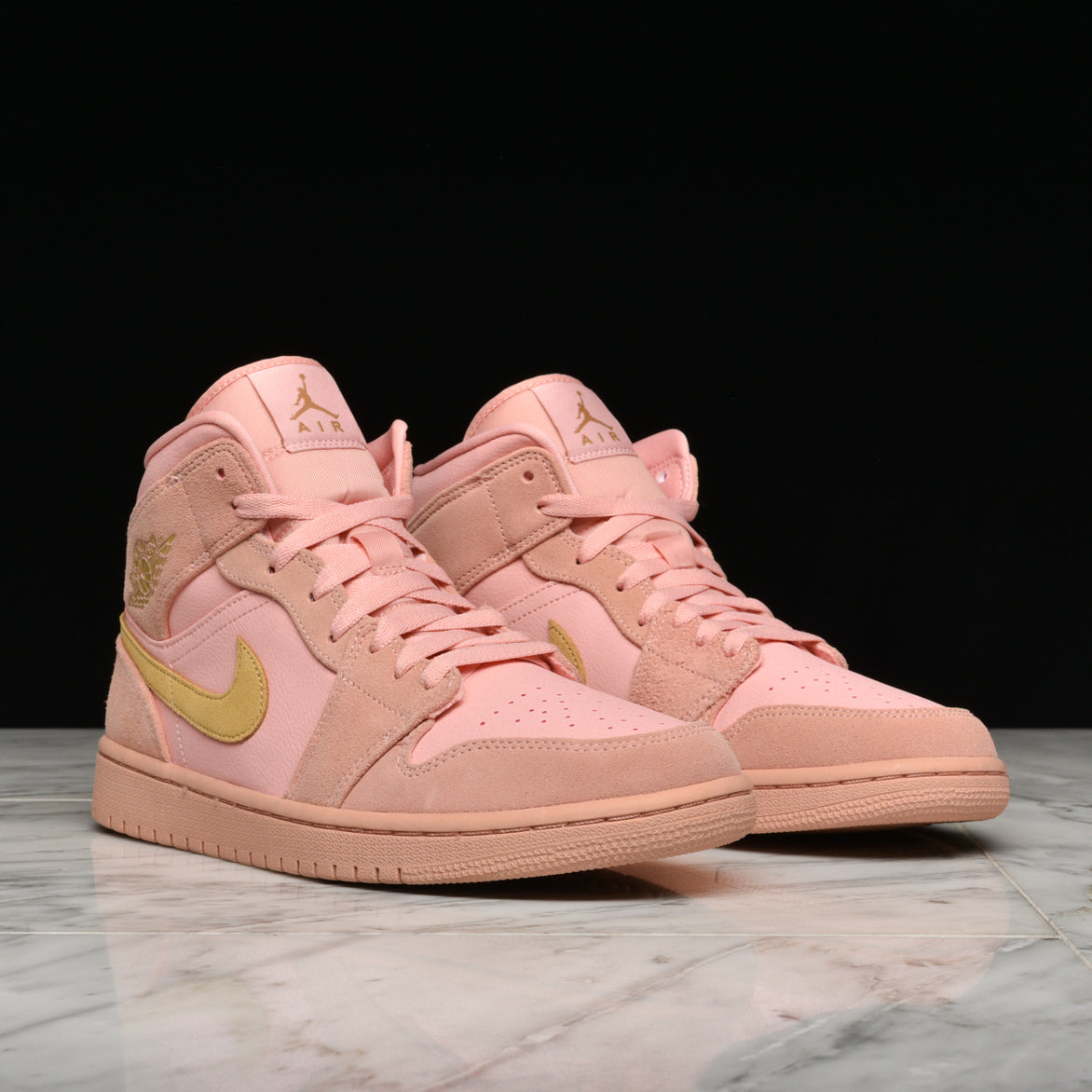 jordan 1 mid se coral gold