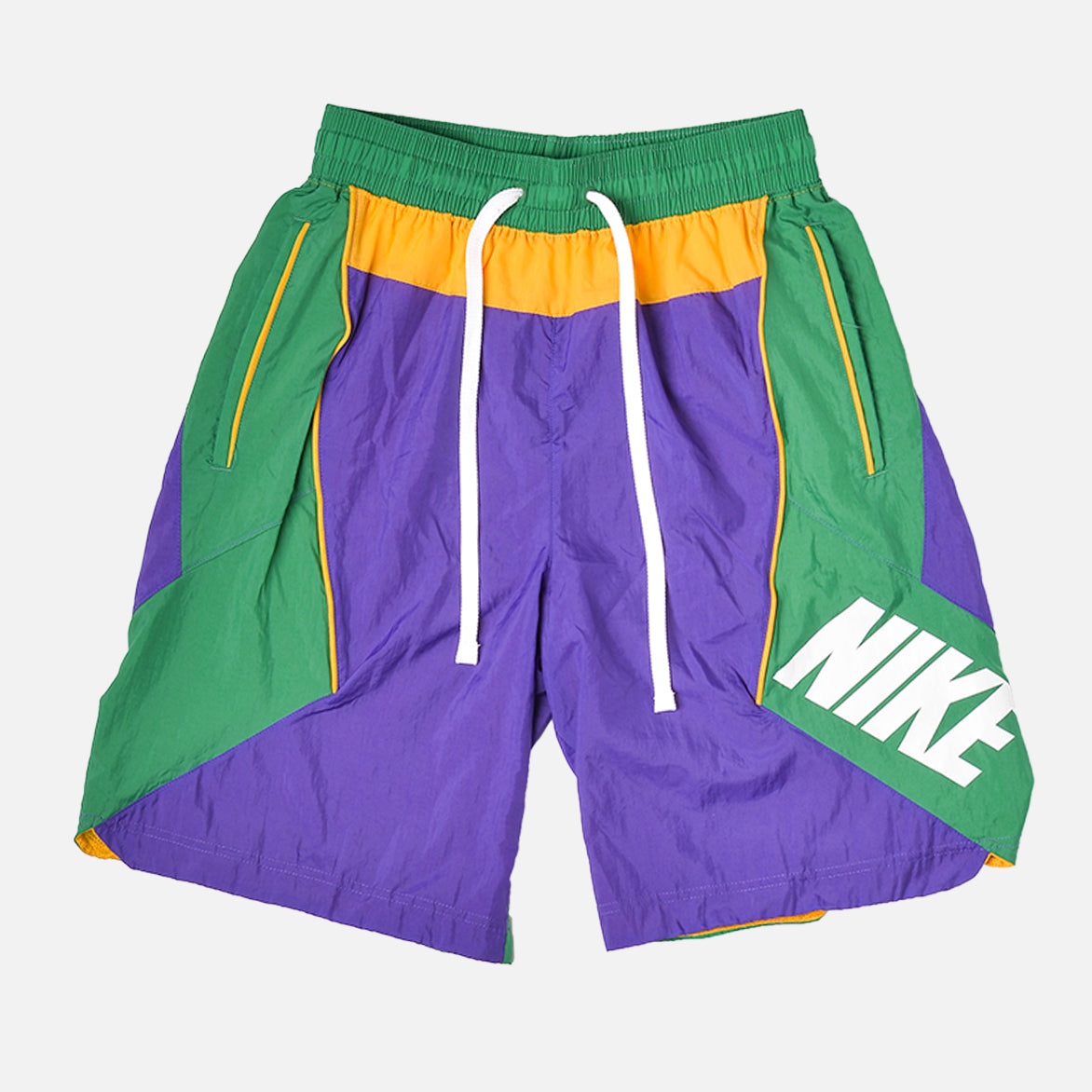 purple and green nike shorts
