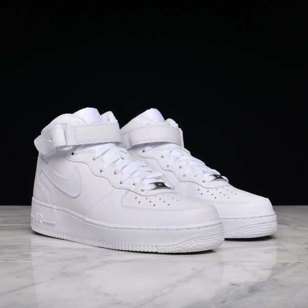 white air force ones mid