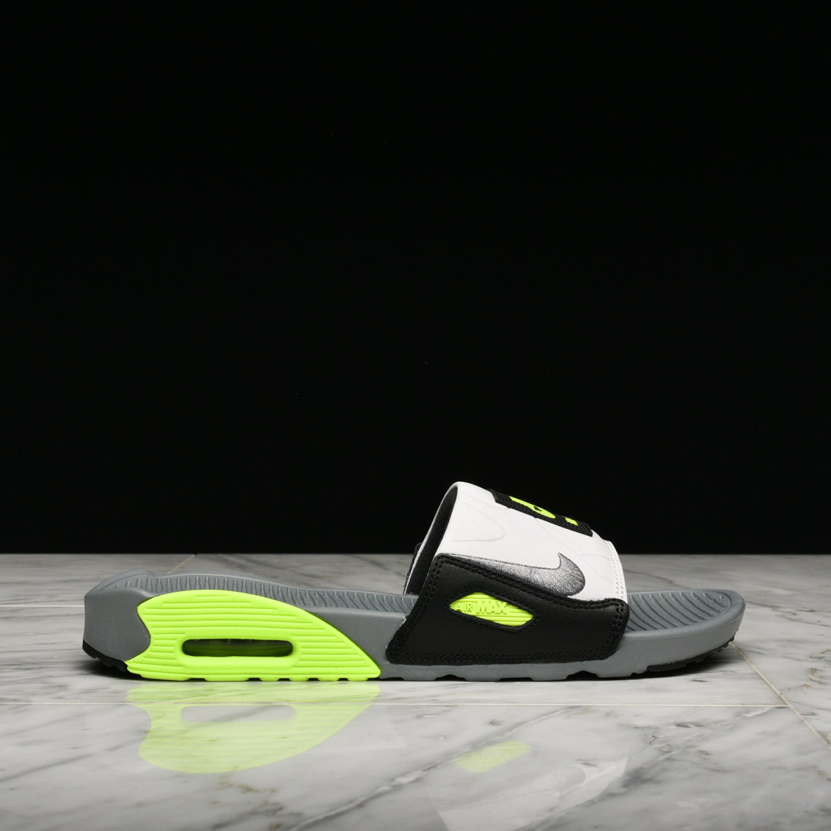 air max 90 slide smoke grey volt black