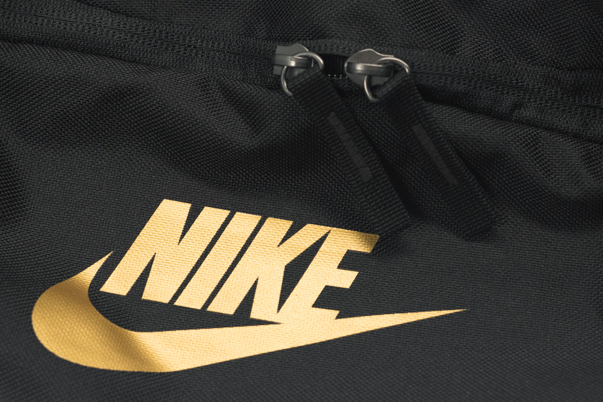 nike fanny pack black and gold