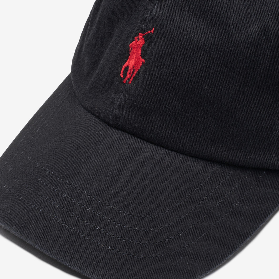 polo hat red and black