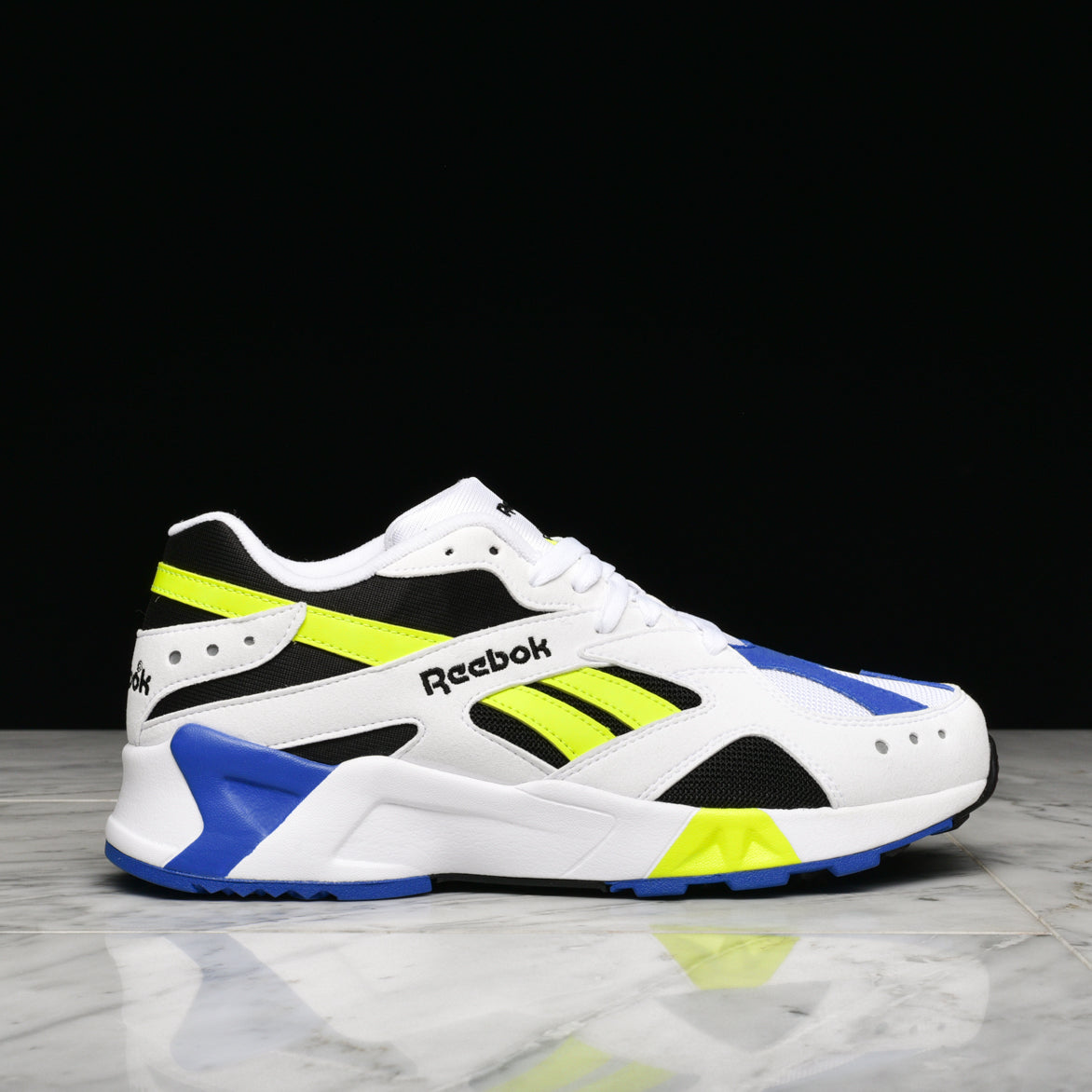 reebok aztrek white black cobalt yellow