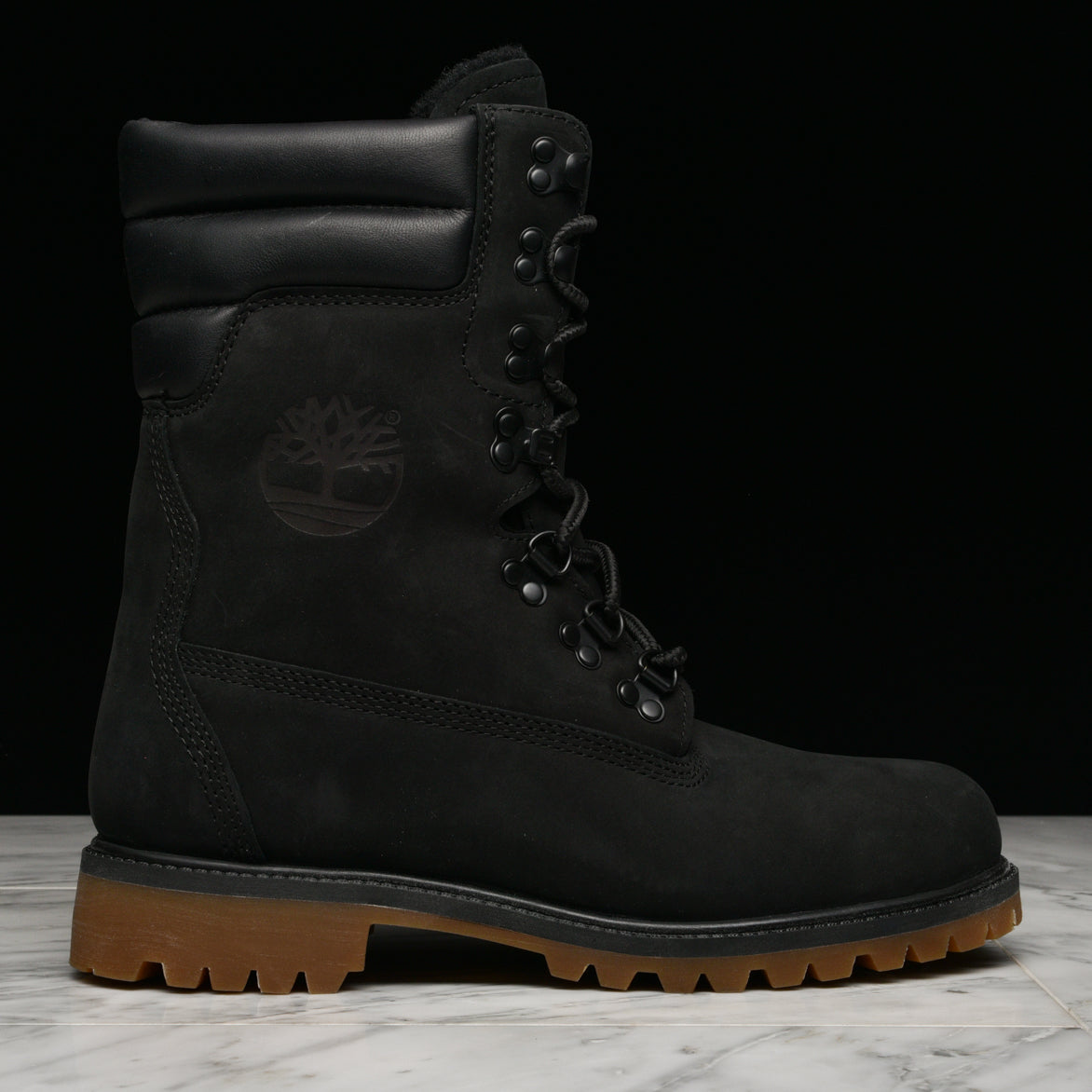 black timberlands fur