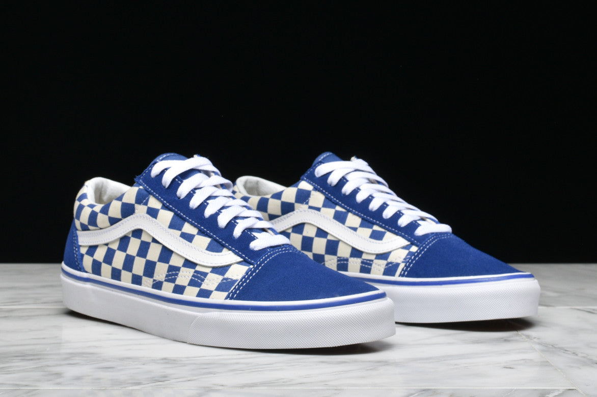 vans primary check old skool blue