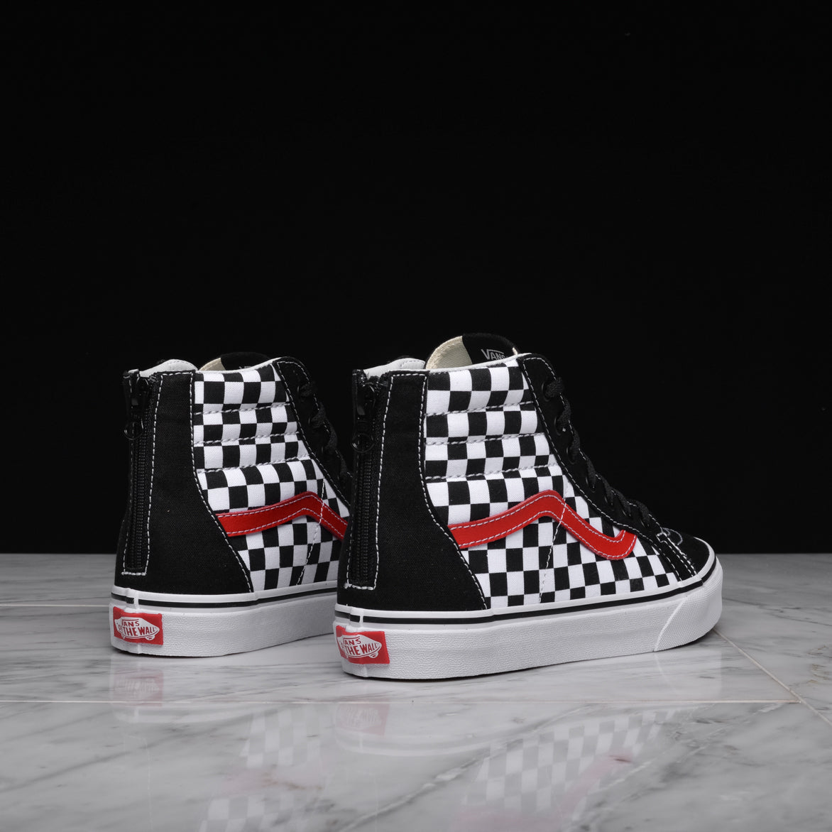 vans sk8 hi checkerboard red