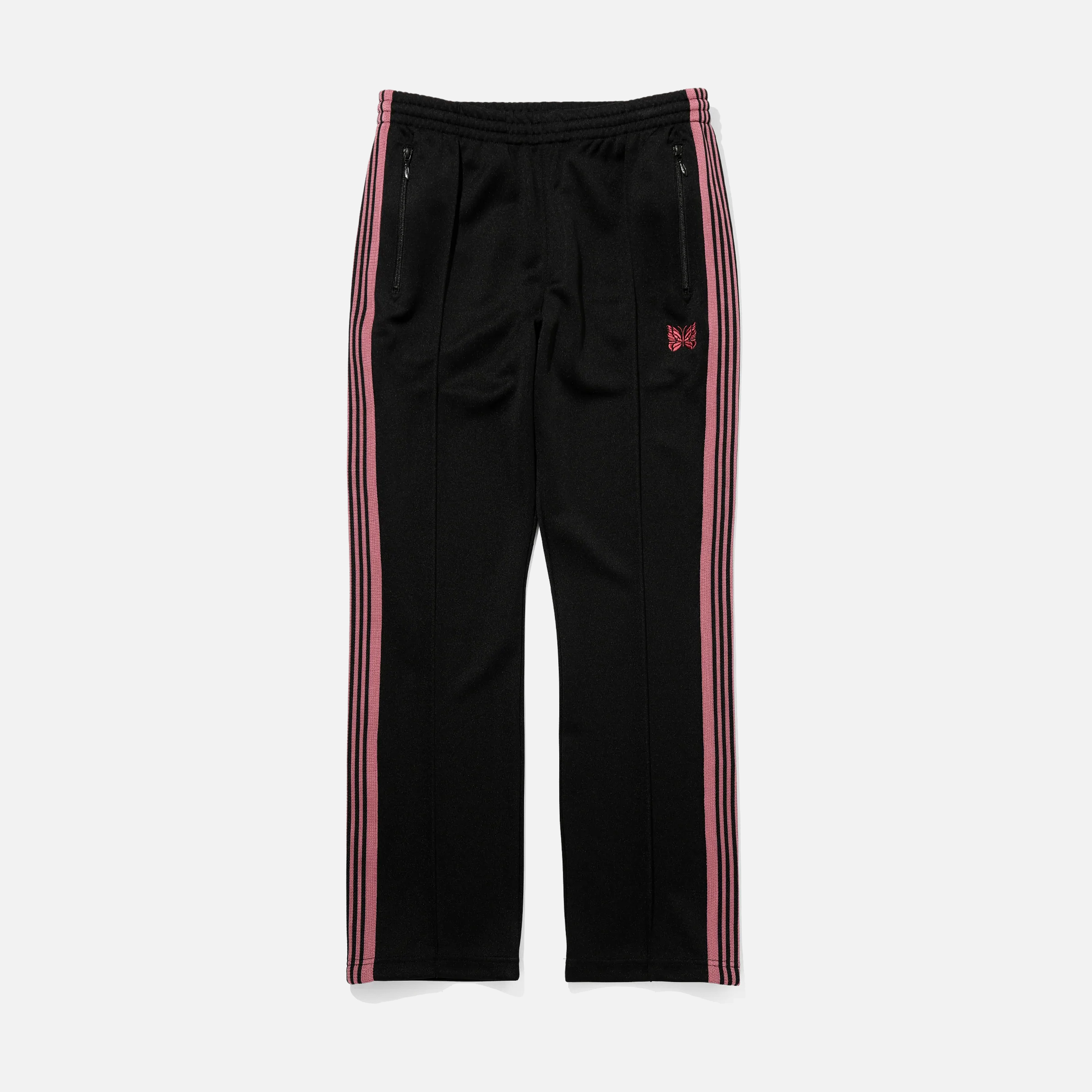 NARROW TRACK PANT POLY SMOOTH - BLACK / PINK