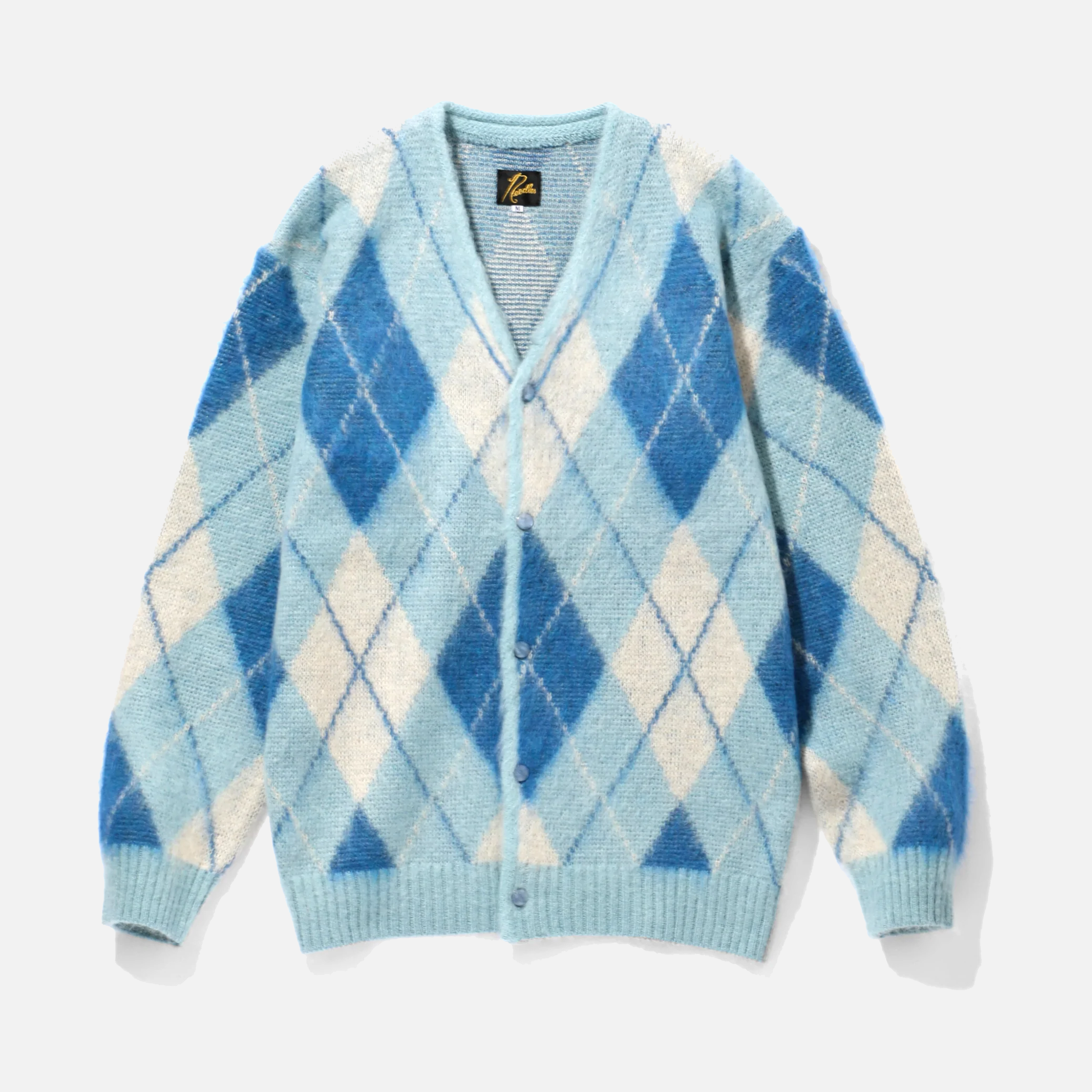 MOHAIR CARDIGAN ARGYLE - LT. BLUE | lapstoneandhammer.com