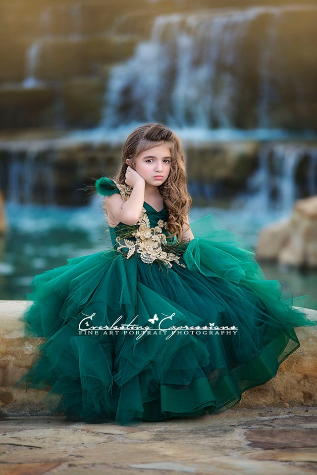 green gown for girls