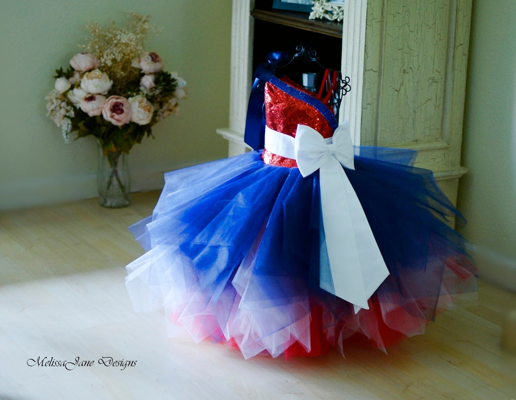 red white and blue girls dress