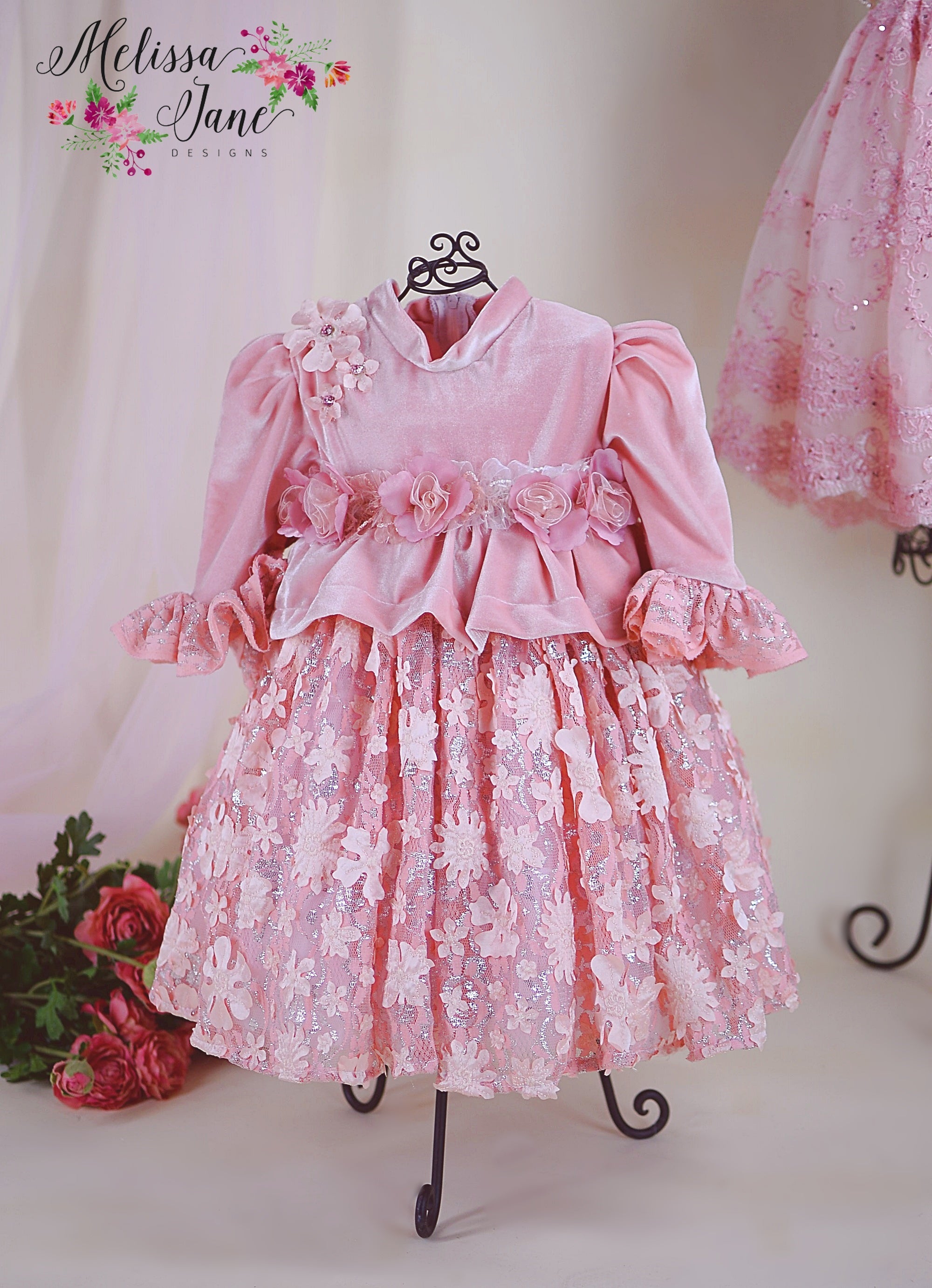 baby velvet frock design