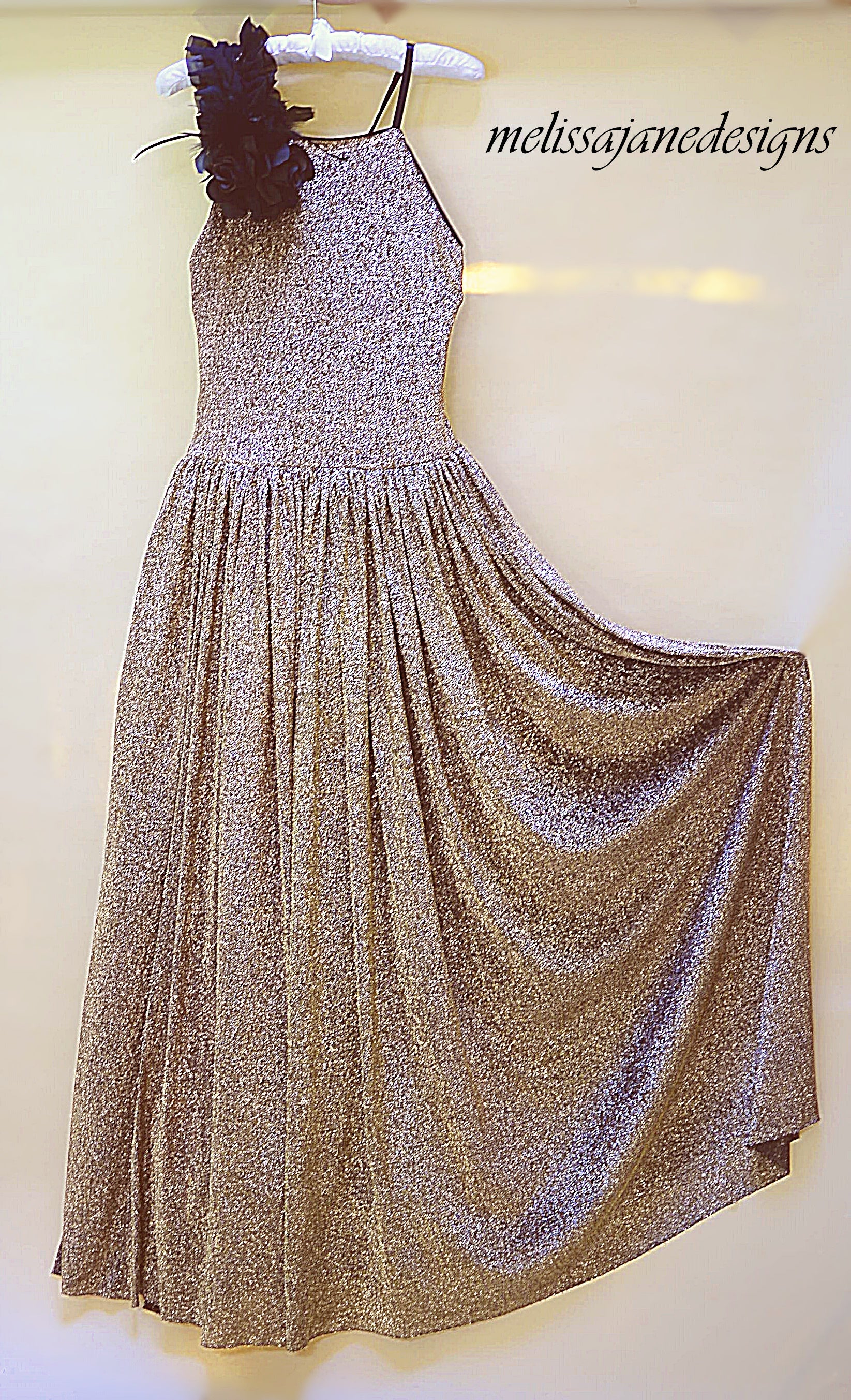 gold slinky dress