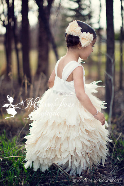 Exquisite Elegant Luxury Girls Feather Dress | MelissaJaneDesigns ...