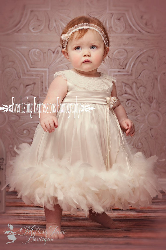 baby feather dress