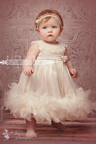 champagne infant dress