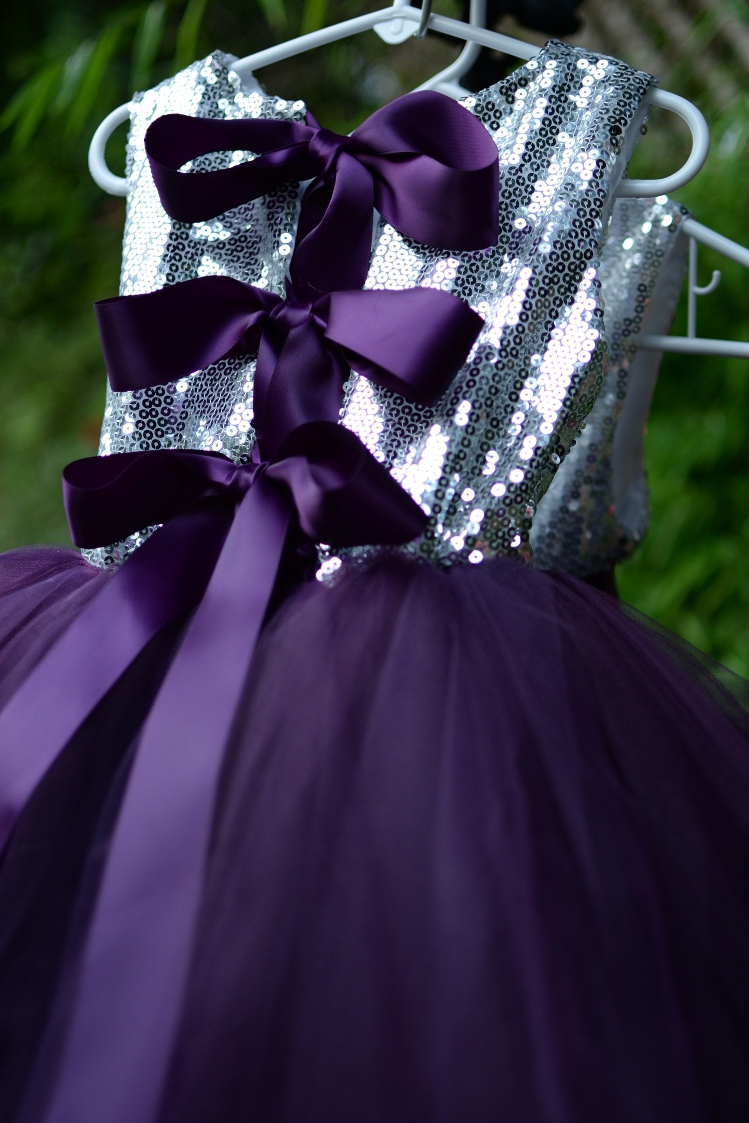 eggplant purple flower girl dresses