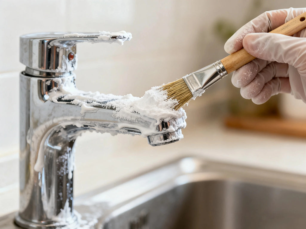 how to clean faucet head