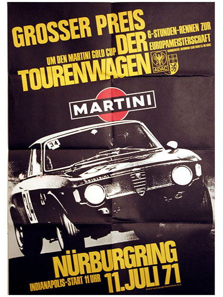 Martini Racing Nurburgring 1972 Touring Car Race Poster