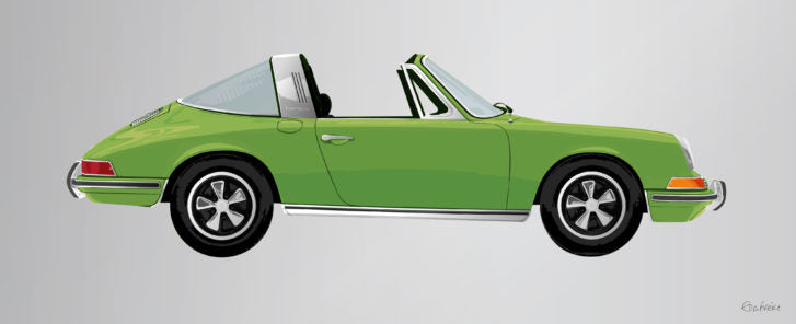 Green Porsche 911 Targa by Ella Freire