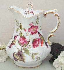 Hummingbird Victorian Scroll Porcelain Teapot