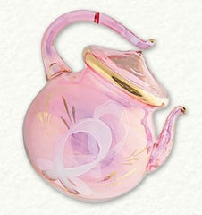 Pink Ribbon Teapot Ornament