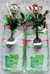 Christmas Teapot Handle Tea Spoons