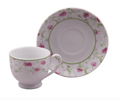 Pink Floral Bulk Discount Tea Cups and Saucers