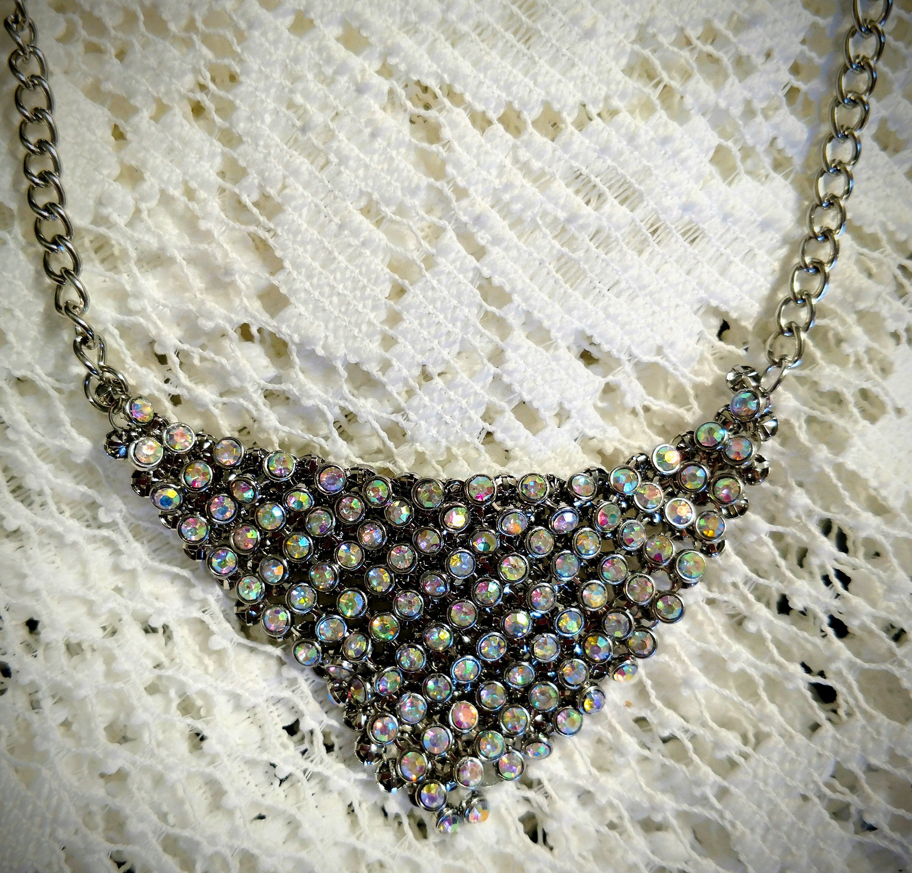 Sparkling Mystic Rhinestone  Triangle Mesh Necklace - Only 1 Available