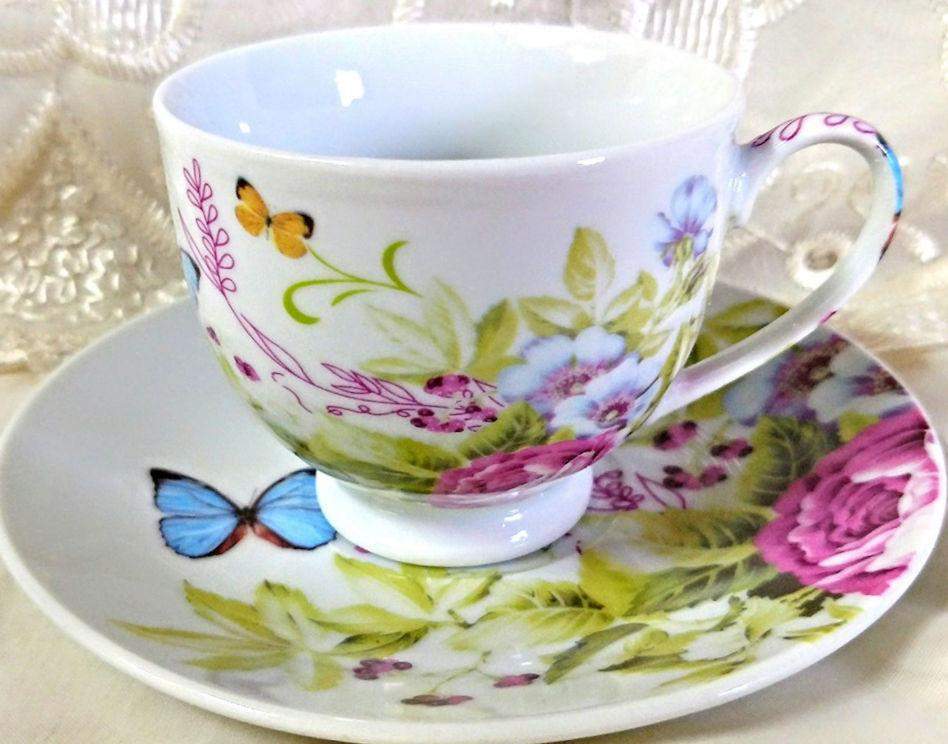 porcelain tea cups and saucers