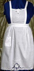 white cotton apron